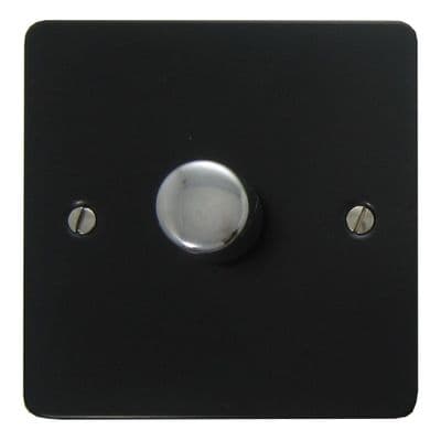 G&H FFB521-PC Flat Plate Matt Black 1 Gang 1 or 2 Way LED Dimmer Switch