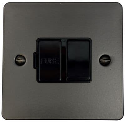 G&H FFB57B Flat Plate Matt Black 1 Gang Fused Spur 13A Switched