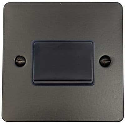 G&H FFB69B Flat Plate Matt Black 1 Gang Triple Pole 10A Fan Isolator Switch
