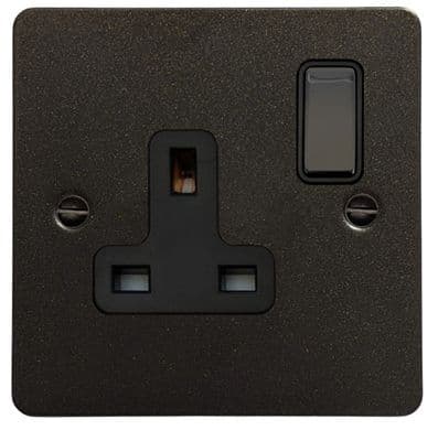 G&H FG309 Flat Plate Graphite 1 Gang Single 13A Switched Plug Socket