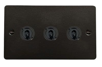 G&H FG383-FBK Flat Plate Graphite 3 Gang 1 or 2 Way Toggle Light Switch