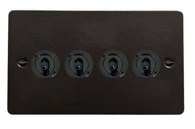 G&H FG384-FBK Flat Plate Graphite 4 Gang 1 or 2 Way Toggle Light Switch