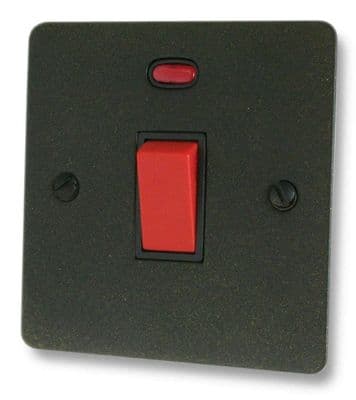 G&H FG46B Flat Plate Graphite 45 Amp DP Cooker Switch & Neon Single Plate