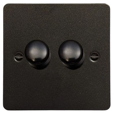 G&H FG522 Flat Plate Graphite 2 Gang 1 or 2 Way LED Dimmer Switch