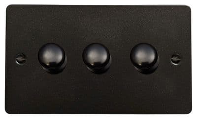 G&H FG523 Flat Plate Graphite 3 Gang 1 or 2 Way LED Dimmer Switch