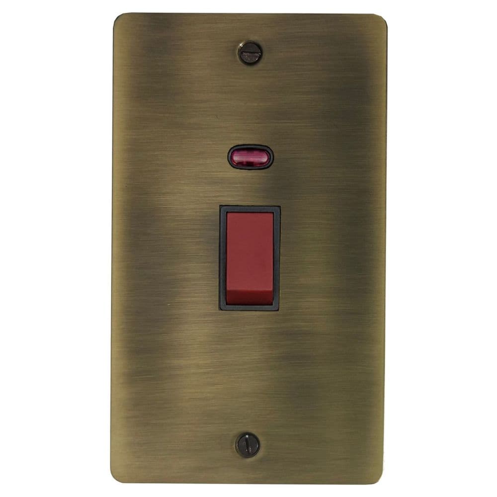 G&H FLAB28B Flat Plate Light Antique Brass 45 Amp DP Cooker Switch ...