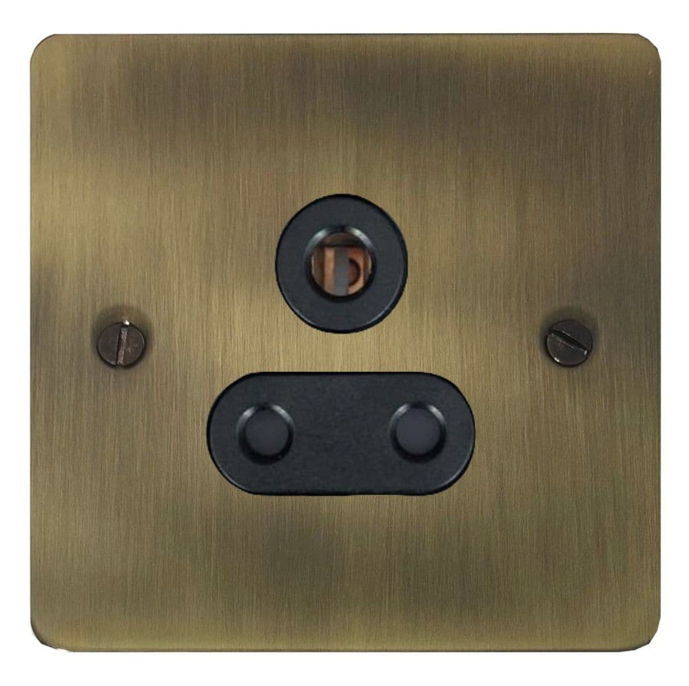 G&H FLAB59B Flat Plate Light Antique Brass 1 Gang Single 5 Amp Plug Socket