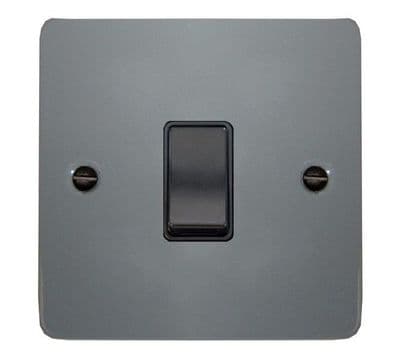 G&H FLG1B Flat Plate Light Grey 1 Gang 1 or 2 Way Rocker Light Switch