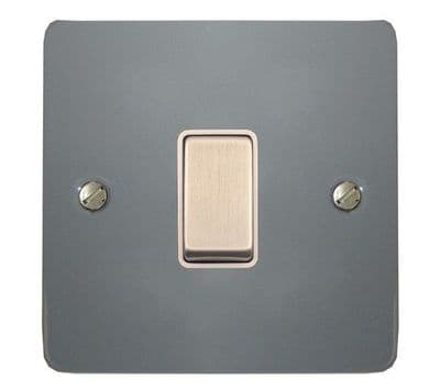 G&H FLG205 Flat Plate Light Grey 1 Gang Intermediate Rocker Light Switch