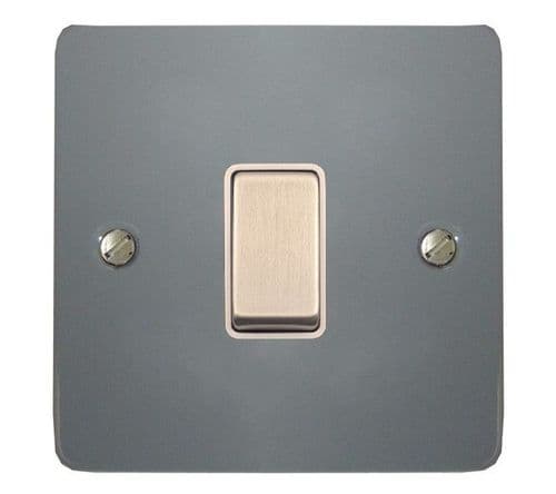 G&H FLG205 Flat Plate Light Grey 1 Gang Intermediate Rocker Light Switch