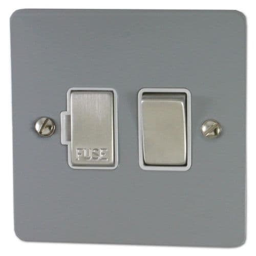 G&H FLG257 Flat Plate Light Grey 1 Gang Fused Spur 13A Switched