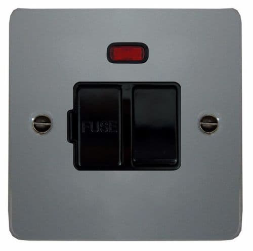 G&H FLG27B Flat Plate Light Grey 1 Gang Fused Spur 13A Switched & Neon