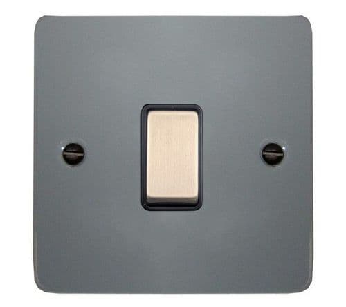 G&H FLG301 Flat Plate Light Grey 1 Gang 1 or 2 Way Rocker Light Switch