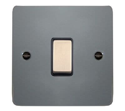 G&H FLG305 Flat Plate Light Grey 1 Gang Intermediate Rocker Light Switch