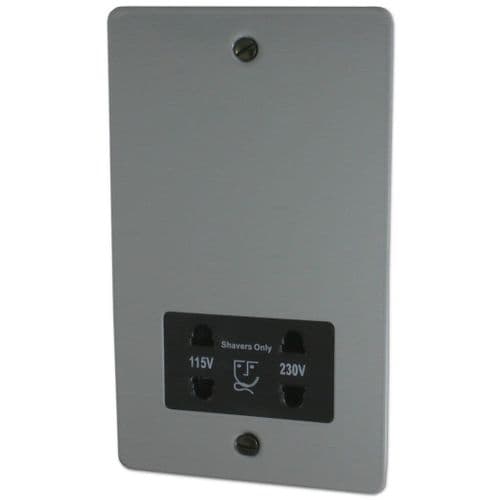 G&H FLG30B Flat Plate Light Grey Dual Voltage Shaver Socket 115-230V