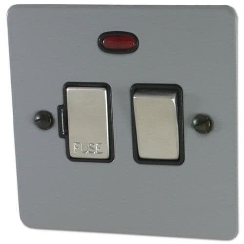 G&H FLG327 Flat Plate Light Grey 1 Gang Fused Spur 13A Switched & Neon