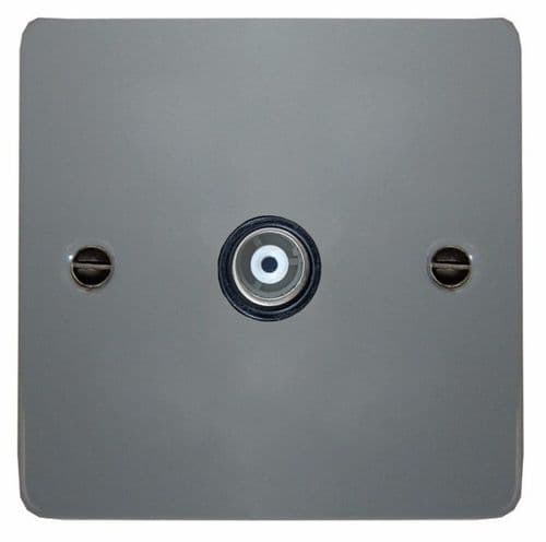 G&H FLG35B Flat Plate Light Grey 1 Gang TV Coax Socket Point