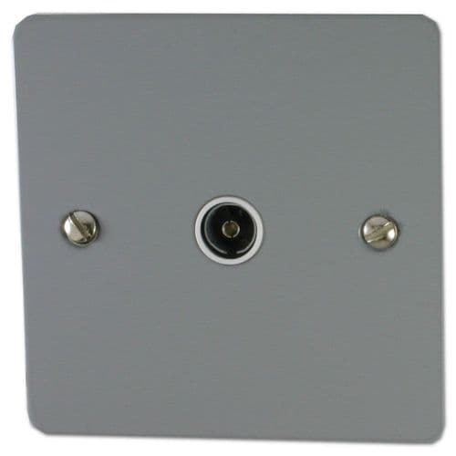 G&H FLG35W Flat Plate Light Grey 1 Gang TV Coax Socket Point