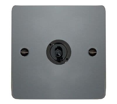 G&H FLG381-FBK Flat Plate Light Grey 1 Gang 2 Way Toggle Light Switch