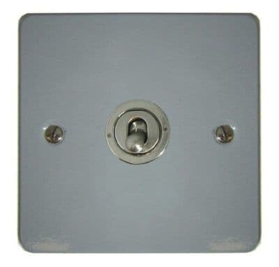 G&H FLG381-SS Flat Plate Light Grey 1 Gang 1 or 2 Way Toggle Light Switch