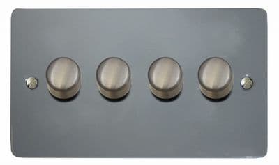 G&H FLG524-SC Flat Plate Light Grey 4 Gang 1 or 2 Way LED Dimmer Switch