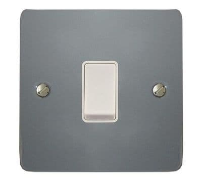 G&H FLG5W Flat Plate Light Grey 1 Gang Intermediate Rocker Light Switch