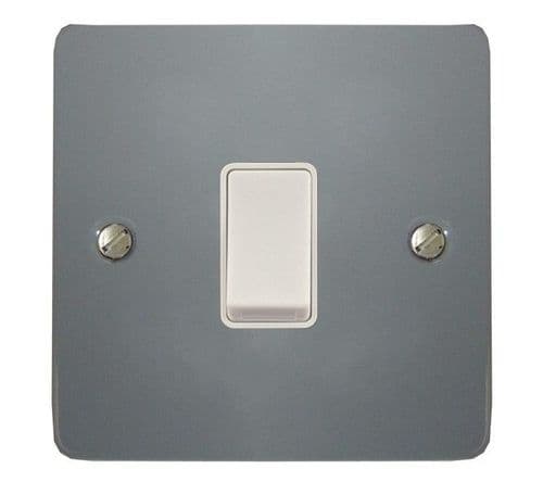 G&H FLG5W Flat Plate Light Grey 1 Gang Intermediate Rocker Light Switch