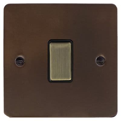 G&H FMBZ301-AB Flat Plate Medium Bronze 1 Gang 1 or 2 Way Rocker Light Switch
