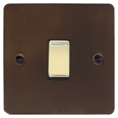 G&H FMBZ305-PB Flat Plate Medium Bronze 1 Gang Intermediate Rocker Light Switch