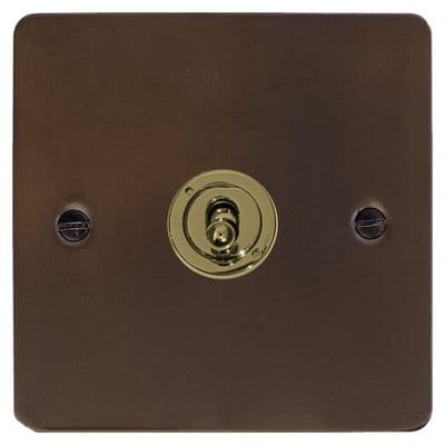 G&H FMBZ381-PB Flat Plate Medium Bronze 1 Gang 1 or 2 Way Toggle Light Switch