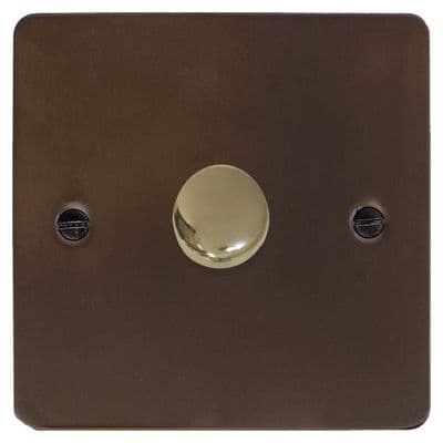G&H FMBZ521-PB Flat Plate Medium Bronze 1 Gang 1 or 2 Way LED Dimmer Switch