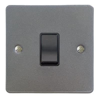G&H FP1B Flat Plate Pewter 1 Gang 1 or 2 Way Rocker Light Switch