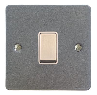 G&H FP205 Flat Plate Pewter 1 Gang Intermediate Rocker Light Switch