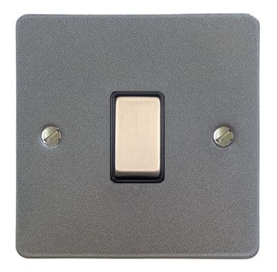 G&H FP301 Flat Plate Pewter 1 Gang 1 or 2 Way Rocker Light Switch