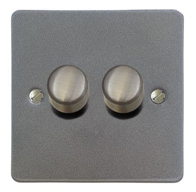 G&H FP522 Flat Plate Pewter 2 Gang 1 or 2 Way LED Dimmer Switch