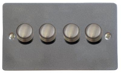 G&H FP524 Flat Plate Pewter 4 Gang 1 or 2 Way LED Dimmer Switch