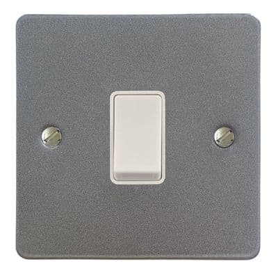 G&H FP5W Flat Plate Pewter 1 Gang Intermediate Rocker Light Switch