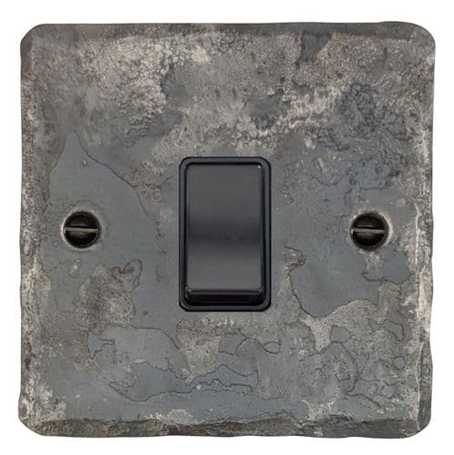 G&H FR1B Flat Plate Rustic 1 Gang 1 or 2 Way Rocker Light Switch
