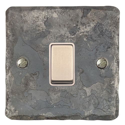 G&H FR201 Flat Plate Rustic 1 Gang 1 or 2 Way Rocker Light Switch