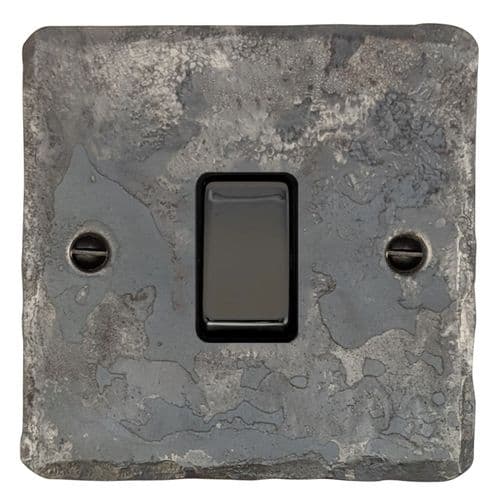 G&H FR301-BN Flat Plate Rustic 1 Gang 1 or 2 Way Rocker Light Switch