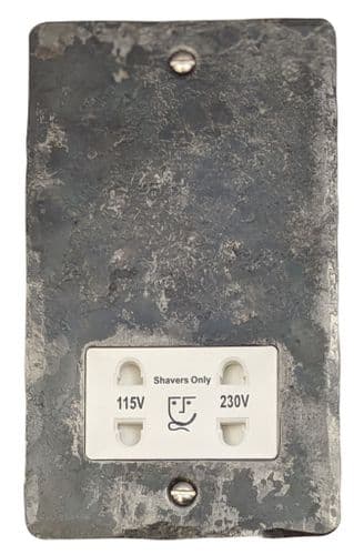G&H FR30W Flat Plate Rustic Dual Voltage Shaver Socket 115-230V