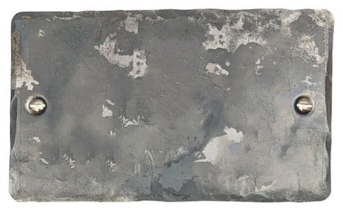 G&H FR32 Flat Plate Rustic 2 Gang Double Blank Plate