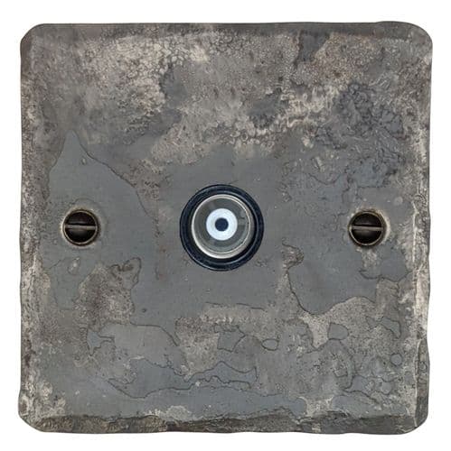 G&H FR35B Flat Plate Rustic 1 Gang TV Coax Socket Point