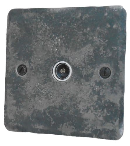 G&H FR35W Flat Plate Rustic 1 Gang TV Coax Socket Point