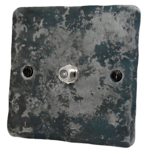 G&H FR37 Flat Plate Rustic 1 Gang Single Satellite Point Socket