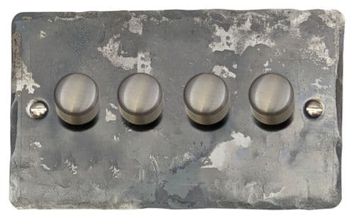 G&H FR524-SS Flat Plate Rustic 4 Gang 1 or 2 Way LED Dimmer Switch