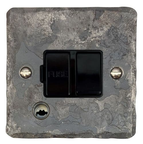 G&H FR56B Flat Plate Rustic 1 Gang Fused Spur 13A Switched & Flex Outlet