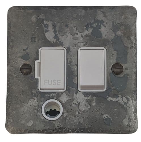 G&H FR56W Flat Plate Rustic 1 Gang Fused Spur 13A Switched & Flex Outlet