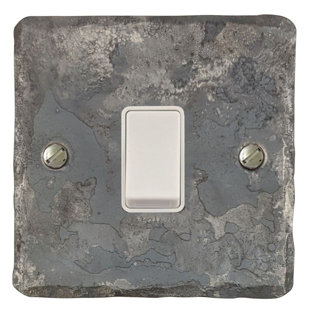 G&H FR5W Flat Plate Rustic 1 Gang Intermediate Rocker Light Switch
