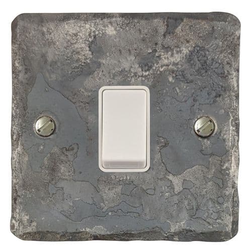 G&H FR5W Flat Plate Rustic 1 Gang Intermediate Rocker Light Switch